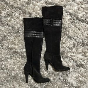 Calvin Klein Tall Over the Knee Suede Gray Boot